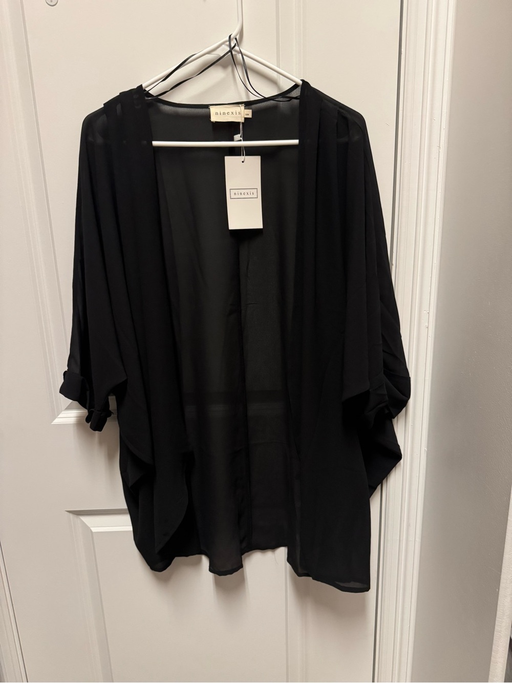 Ninexis Black Sheer Open Cardigan